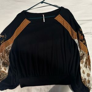 Free people thermal bubble sleeve top XSmall